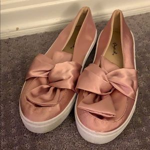 Pink satin shoes